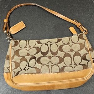 Coach Vinyage Y2K Tan and Brown Signature Shoulder Bag #6094